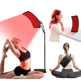 Red Light Therapy Panel for Face & Body – 660nm Red + 850nm Infrared LED Lamp with Adjustable Stand, Timer & 5-Level Intensity for Skin Rejuvenation, Pain Relief & Muscle Recovery
