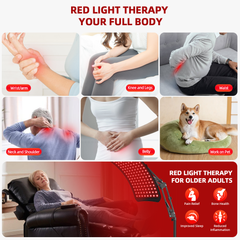 Red Light Therapy Panel for Face & Body – 660nm Red + 850nm Infrared LED Lamp with Adjustable Stand, Timer & 5-Level Intensity for Skin Rejuvenation, Pain Relief & Muscle Recovery