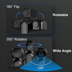 2K Window Camera, Clip on Body Camera, Wireless 2.4GHz WiFi Window Cameras for Home Security, Night Vision Motion Detection Dual Rotations Wide Angle 64GB Card Indoor Window Security Camera