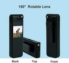 Small Body Camera 1440P HD Body Video Cam 1.3” Screen 64GB TF Card Rotatable Lens Clip on Pocket Hat Cap Sport Cameras