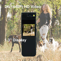 Small Body Camera 1440P HD Body Video Cam 1.3” Screen 64GB TF Card Rotatable Lens Clip on Pocket Hat Cap Sport Cameras
