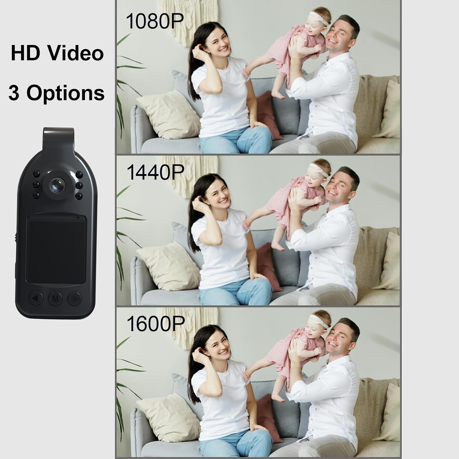Body Camera Clip Video Cam 1600P HD with Display and 128GB Memory Card, Wide Angle, Night Vision, Compact Body Worn Cameras for Civilians Personal Security Police Law Enforcement