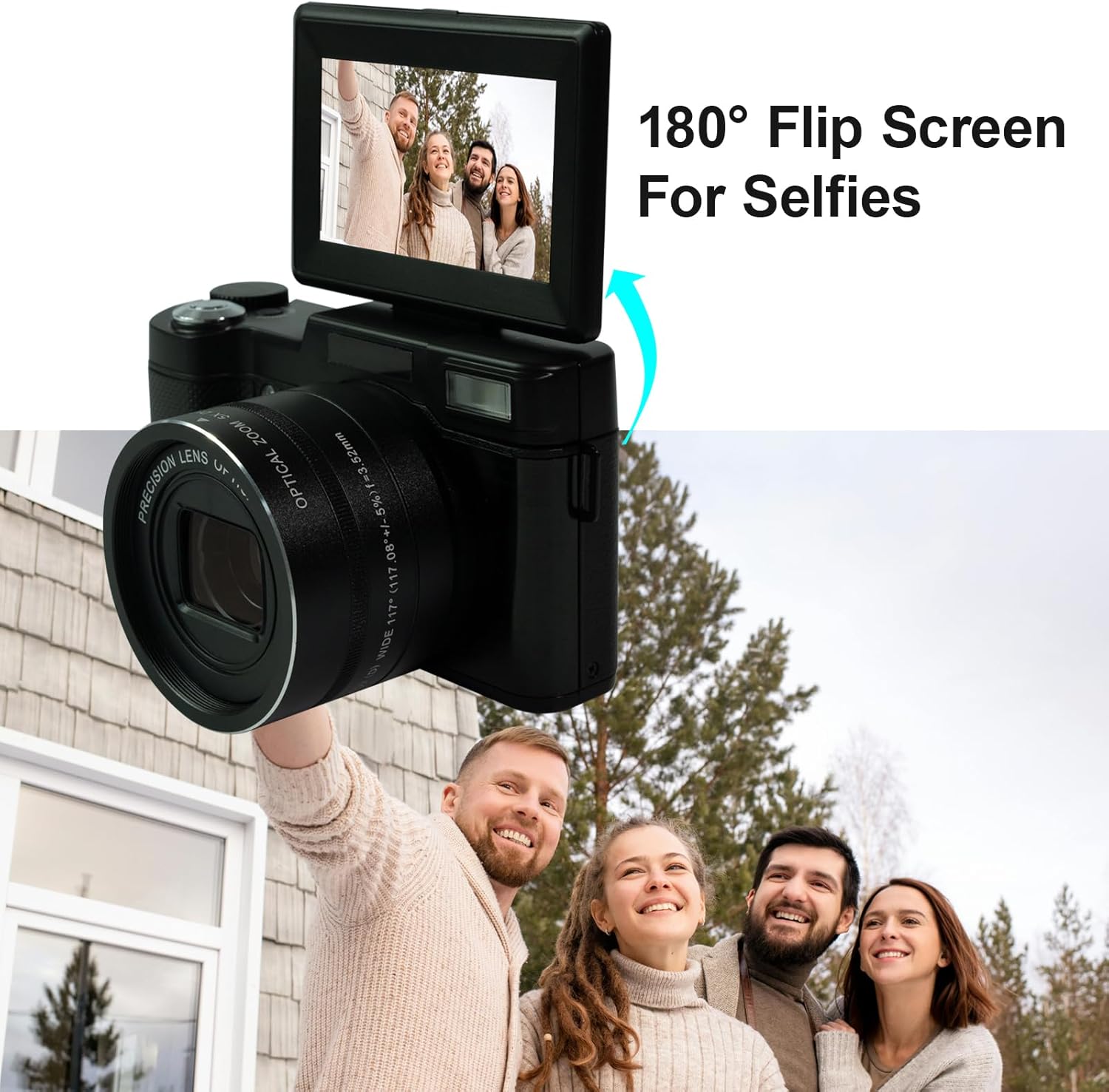 5K 4K Digital Camera for Photography, 4K Vlogging Camera for YouTube, 64MP 40X Zoom 3” Flip Screen Autofocus Anti-Shake 2 Batteries 32GB TF Card Optical Zoom Point and Shoot Digital Cameras