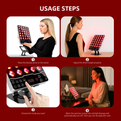Red Light Therapy Panel for Face & Body – 660nm Red, 850nm Infrared, 590nm & 415nm LED Light Therapy Lamp Device for Anti-Aging, Pain Relief, Acne Care & Hair Regrowth with Timer & Auto/Manual Modes
